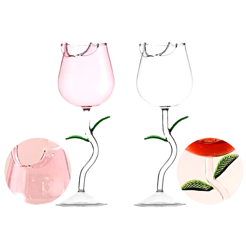 Angelic Kitchenware™ Rose-Shaped Wine Glasses